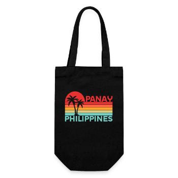 Vintage Urlaub Reise Panay Philippinen Asien - Geschenkbeutel für Flaschen - Schwarz - Vorne