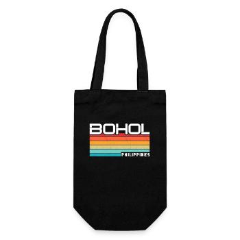 Vintage Urlaub Reise Bohol Philippinen Asien - Geschenkbeutel für Flaschen - Schwarz - Vorne