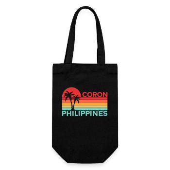 Vintage Holiday Trip Coron Philippines Asia - Gift Bag for Bottles - black - Front