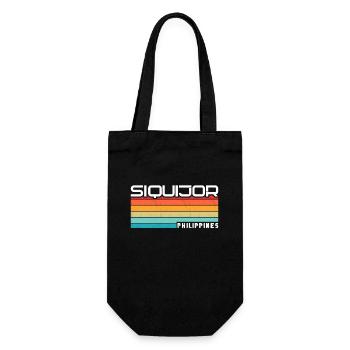 Vintage Urlaub Reise Siquijor Philippinen Asien - Geschenkbeutel für Flaschen - Schwarz - Vorne