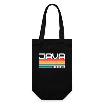 Vintage Urlaub Reise Java Indonesien Asien - Geschenkbeutel für Flaschen - Schwarz - Vorne