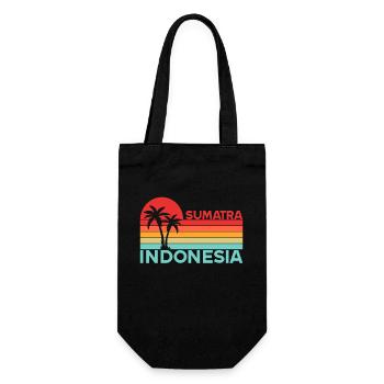 Vintage Holiday Trip Sumatra Indonesia Asia - Gift Bag for Bottles - black - Front
