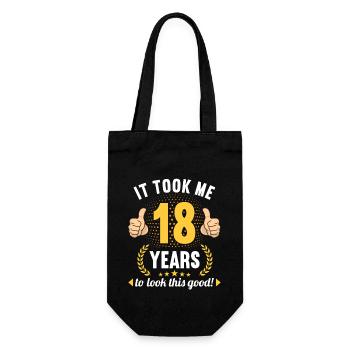 il m’a fallu 18 ans pour avoir l’air de ce bon anniversaire de 18 ans - Sac à bouteille - noir - Devant