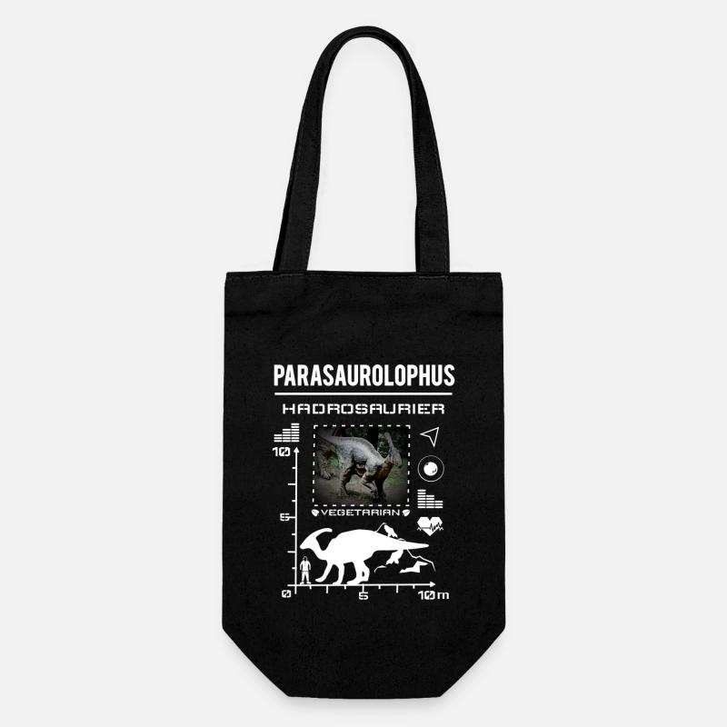 Données sur le type de dinosaure Parasaurolophus - Sac à bouteille - noir