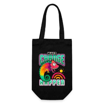 Caméléon, dicton drôle, dicton motivant - Sac à bouteille - noir - Devant