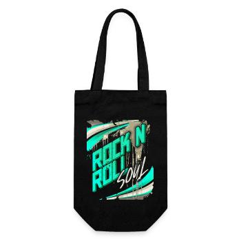 RockNRoll Typography, Grunge Design Poster - Gift Bag for Bottles - black - Front