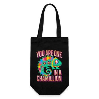 Chamäleon lustiger Spruch You-Are-One-In-A-Million - Geschenkbeutel für Flaschen - Schwarz - Vorne