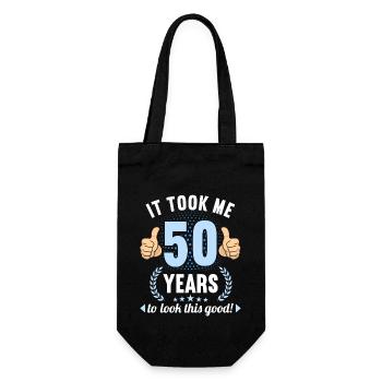 il m’a fallu 50 ans pour avoir l’air de ce bon anniversaire de 50 ans - Sac à bouteille - noir - Devant