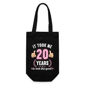 it took me 20 Years to look this good 20 Birthday - Geschenkbeutel für Flaschen - Schwarz - Vorne