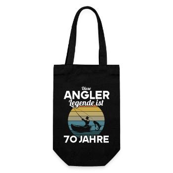 Diese Angler Legende ist 70 Jahre 70 Geburtstag - Geschenkbeutel für Flaschen - Schwarz - Vorne