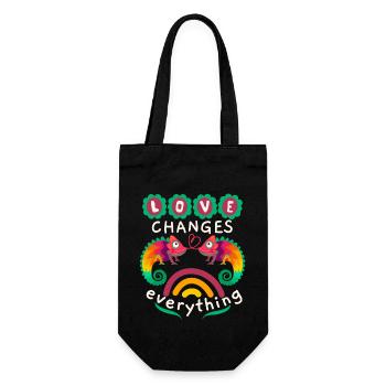 Saint-Valentin, amour caméléon, dicton drôle - Sac à bouteille - noir - Devant