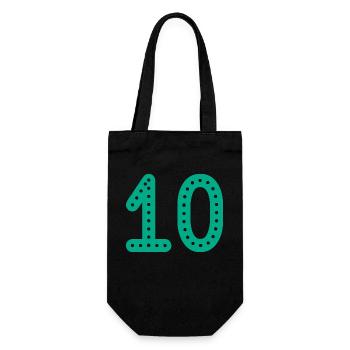 10 JAHRE. 10-jähriges JUBILÄUM. JUBILÄUM 10 JAHRE. 10 - Geschenkbeutel für Flaschen - Schwarz - Vorne