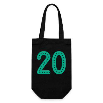 20 ANS. 20e ANNIVERSAIRE. ANNIVERSAIRE 20 ANS. 20 - Sac à bouteille - noir - Devant