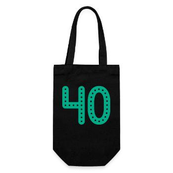 40 YEARS. 40th ANNIVERSARY. ANNIVERSARY 40 YEARS. 40 - Gift Bag for Bottles - black - Front