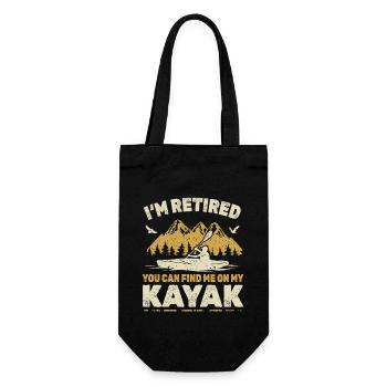 I'm retired you can find me on my kayak - Geschenkbeutel für Flaschen - Schwarz - Vorne