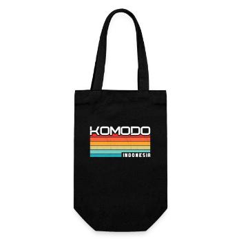 Vintage Urlaub Reise Komodo Indonesien Asien - Geschenkbeutel für Flaschen - Schwarz - Vorne