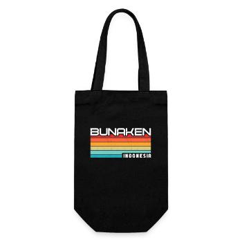 Vintage Urlaub Reise Bunaken Indonesien Asien - Geschenkbeutel für Flaschen - Schwarz - Vorne