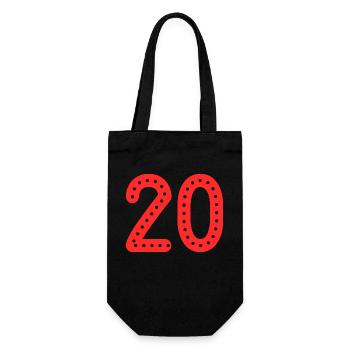 20 JAHRE. 20-jähriges JUBILÄUM. JUBILÄUM 20 JAHRE. 20 - Geschenkbeutel für Flaschen - Schwarz - Vorne