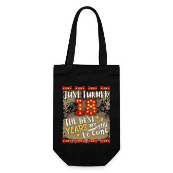18. Geburtstag 18 Jahre alt Vintage-Design, Spruch - Geschenkbeutel für Flaschen - Schwarz - Vorne