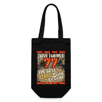 77th birthday 77 years old vintage design, saying - Gift Bag for Bottles - black - Front