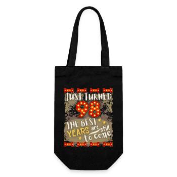 98th birthday 98 years old vintage design, saying - Gift Bag for Bottles - black - Front