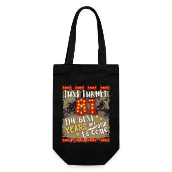 81. Geburtstag 81 Jahre alt Vintage-Design, Spruch - Geschenkbeutel für Flaschen - Schwarz - Vorne