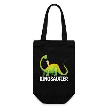DINOSAUFIER Bierliebhaber Biertrinker Craft Beer - Geschenkbeutel für Flaschen - Schwarz - Vorne