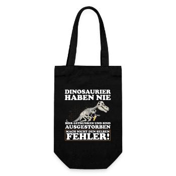 DINOSAURIER HABEN NIE BIER GETRUNKEN Bierliebhaber - Geschenkbeutel für Flaschen - Schwarz - Vorne