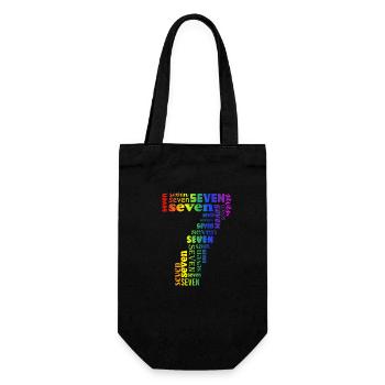 Seven 7th Birthday | Coldorful Words Themed - Geschenkbeutel für Flaschen - Schwarz - Vorne