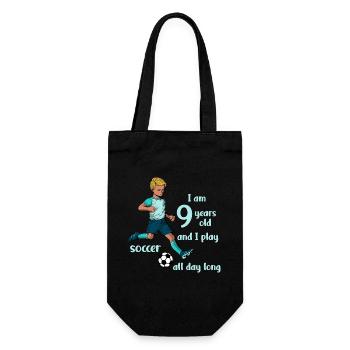 Un garçon tire au football - J’ai 9 ans - Sac à bouteille - noir - Devant