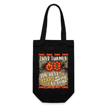 60th birthday 60 years old vintage design, saying - Gift Bag for Bottles - black - Front