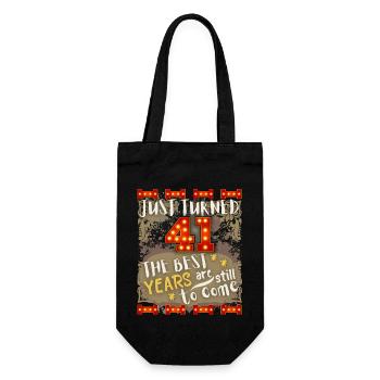 41. Geburtstag 41 Jahre alt Vintage-Design, Spruch - Geschenkbeutel für Flaschen - Schwarz - Vorne
