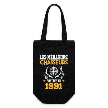 Chasseur | Anniversaire chasseur 1991 - Sac à bouteille - noir - Devant