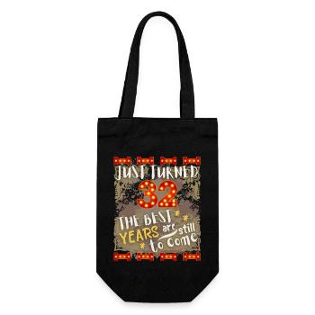 32nd birthday 32 years old vintage design, saying - Gift Bag for Bottles - black - Front