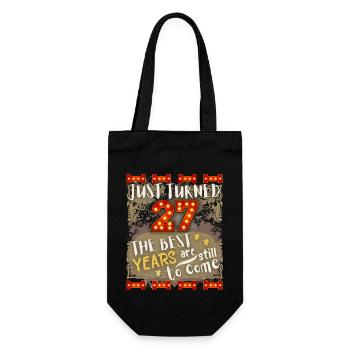 27. Geburtstag 27 Jahre alt Vintage-Design, Spruch - Geschenkbeutel für Flaschen - Schwarz - Vorne