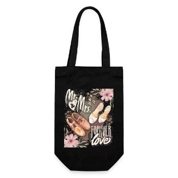 Mr & Mrs Forever-Love, Spruch, Brautschuhe - Geschenkbeutel für Flaschen - Schwarz - Vorne