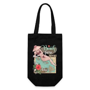 Vacances à Hawaï, , Carte vintage - Sac à bouteille - noir - Devant
