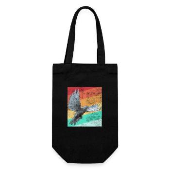 Taube Retro Taubenzüchter - Geschenkbeutel für Flaschen - Schwarz - Vorne