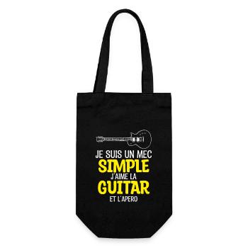mec simple Guitare et apéro, guitar et apéro !! - Sac à bouteille - noir - Devant