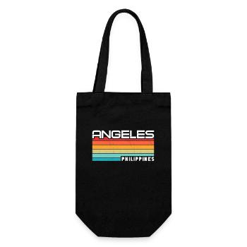 Vintage Reise Angeles City Philippinen Asien - Geschenkbeutel für Flaschen - Schwarz - Vorne