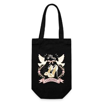 Wedding, Hochzeit, Braut, Mrs.-loading, Verlobung - Geschenkbeutel für Flaschen - Schwarz - Vorne