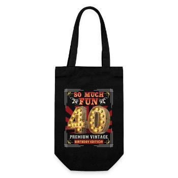 40. Geburtstag 40 Jahre Vintage-Retro Fun-Birthday - Geschenkbeutel für Flaschen - Schwarz - Vorne