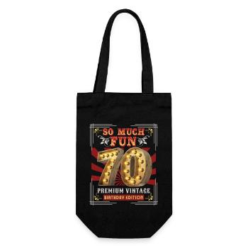 70th Birthday 70 Years Vintage-Retro Fun-Birthday - Gift Bag for Bottles - black - Front
