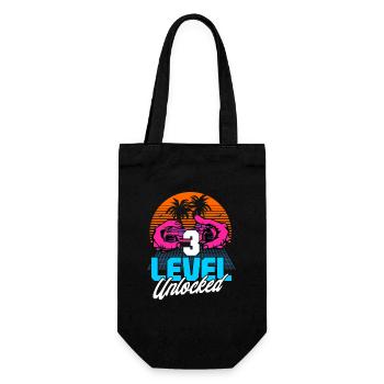 Niveau 3 Déverrouillé 3ème anniversaire Gamer 80s rétro - Sac à bouteille - noir - Devant