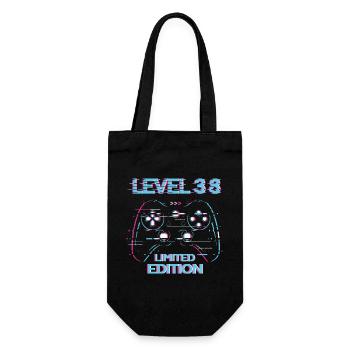 Birthday Level 38 Gaming Limited Edition Gamer - Gift Bag for Bottles - black - Front