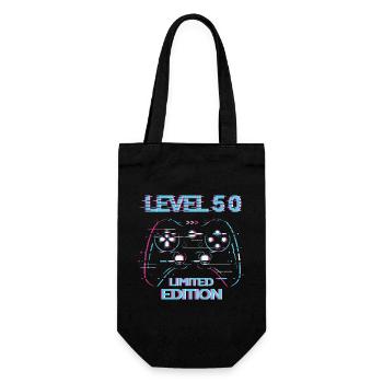 Birthday Level 50 Gaming Limited Edition Gamer - Gift Bag for Bottles - black - Front