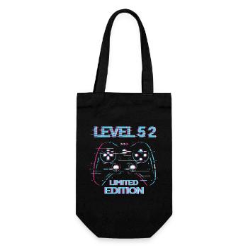 Birthday Level 52 Gaming Limited Edition Gamer - Gift Bag for Bottles - black - Front