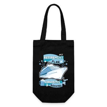 Cruise, funny saying pensioner plans, pensioners - Gift Bag for Bottles - black - Front