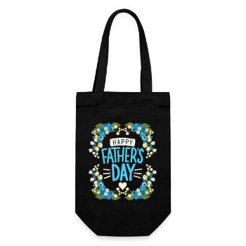 Fathers Day Vatertag Maiglöckchen-Motiv Typografie - Geschenkbeutel für Flaschen - Schwarz - Vorne