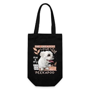 Peekapoo, chien, dicton drôle - Sac à bouteille - noir - Devant